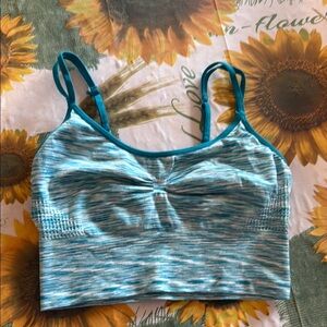 Teal and White Sports Bra